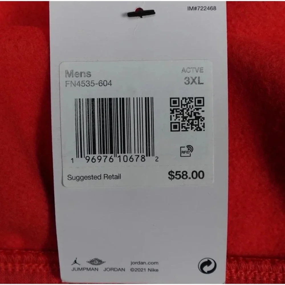Jordan Flight Fleece Shorts Standard Fit Red FN4535-604 3XL